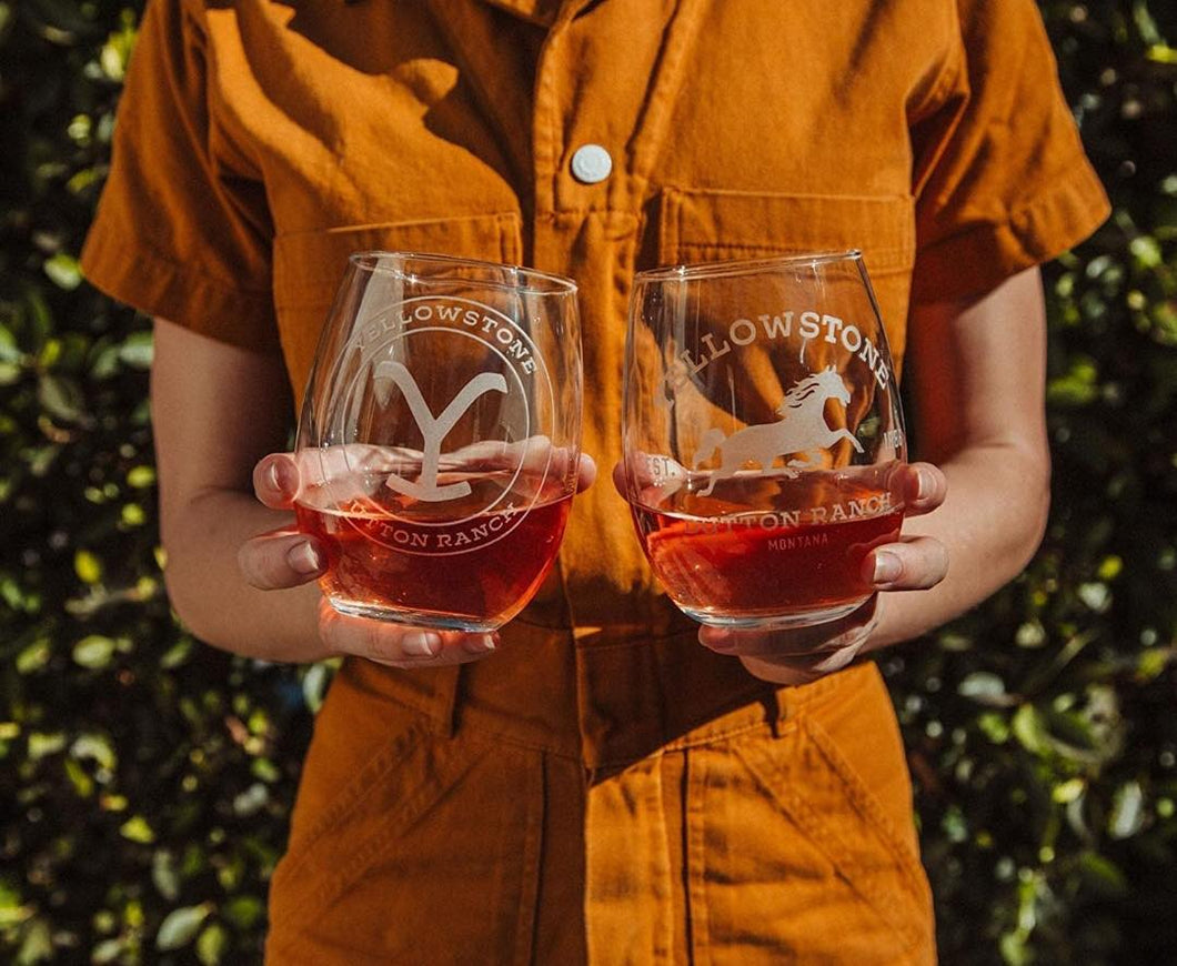 Yellowstone Ranch 20oz Set of 2 Wine Glasses